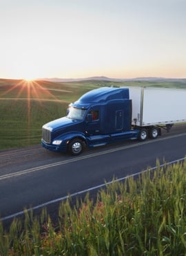 Blue semi truck - physical damage location coverage